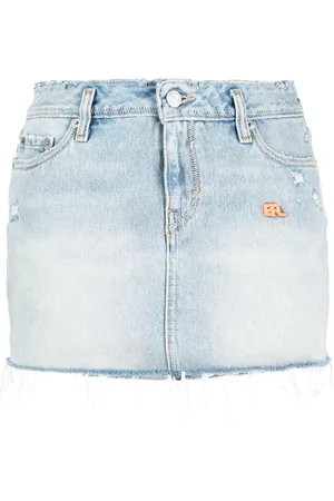 ERL Logo-embroidered denim miniskirt