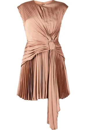Acler Mossburn pleated satin minidress