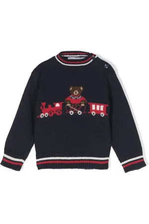 PATACHOU Teddy Bear-pattern striped jumper