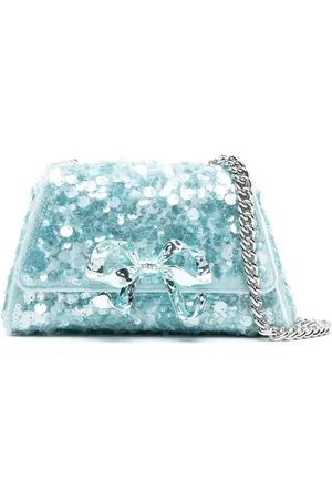 Self-Portrait Sequin bow mini shoulder bag
