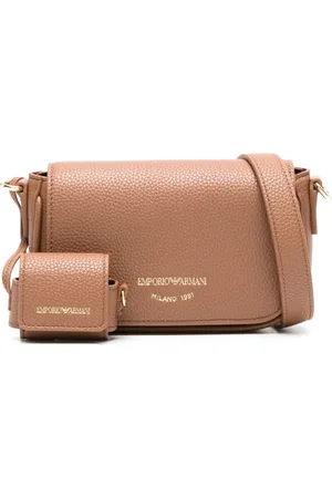 Emporio Armani Logo-lettering pebbled crossbody bag