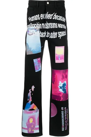 Msftsrep Graphic-print straight-leg trousers