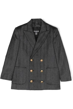 Balmain Zigzag-embroidered wool-blend blazer