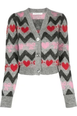 Alessandra Rich Cropped jacquard-knit cardigan