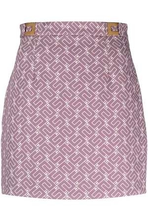 Elisabetta Franchi Monogram-print crepe miniskirt