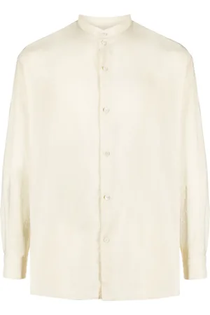 LEMAIRE Band-collar silk-blend shirt