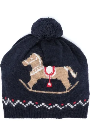 PATACHOU Pompom intarsia-knit beanie