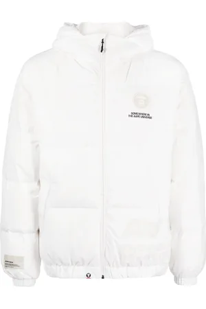 A Bathing Ape Slogan-print hooded padded jacket