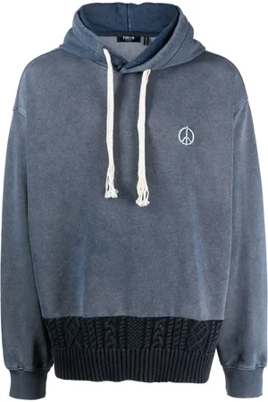 FIVE CM Peace-embroidered panelled hoodie