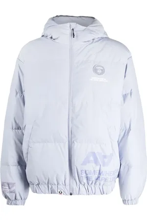 A Bathing Ape Slogan-print hooded padded jacket