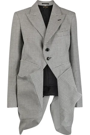 Comme des Garçons Asymmetric check-print wool blazer