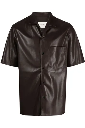 Nanushka Camp faux-leather shirt