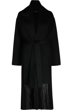 COLOMBO Shawl-lapels fringe-detailing coat