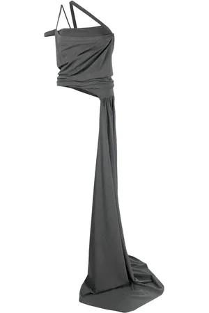 The Attico Asymmetric-neckline sash top
