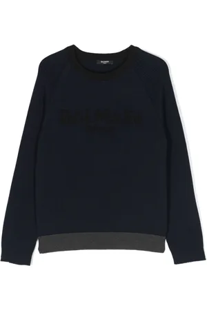 Balmain Logo-embossed crew-neck jumper