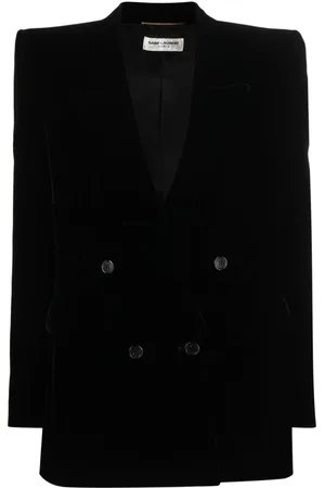 Saint Laurent Velvet-finish peak-lapels blazer