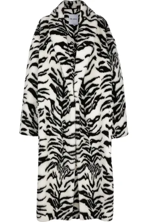 The Attico Zebra-print faux-fur coat