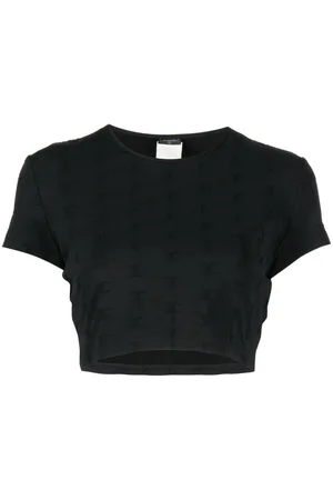 CHANEL 1997 CC logo-embroidered crop top