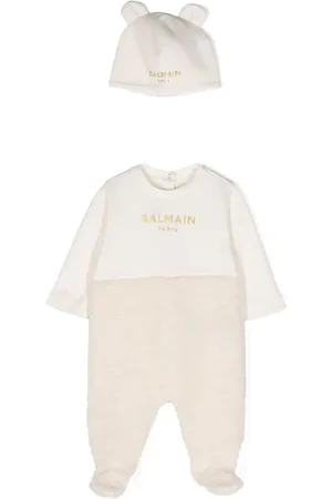 Balmain Logo-print cotton babygrow set