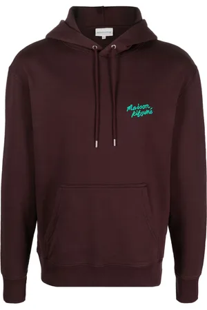 Maison Kitsuné Logo-embroidered cotton hoodie