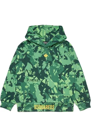 Dsquared2 Logo-print camouflage cotton hoodie