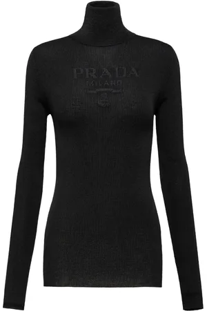 Prada Logo-intarsia roll-neck jumper