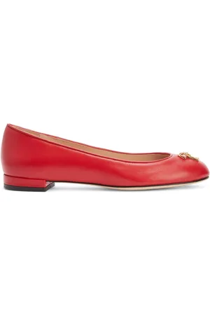 Giuseppe Zanotti Logo-plaque leather ballerina shoes