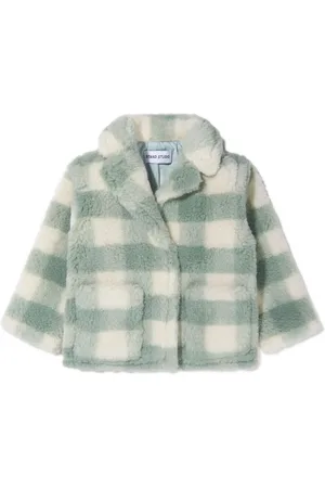 Stand Studio Check-pattern fleece-texture jacket