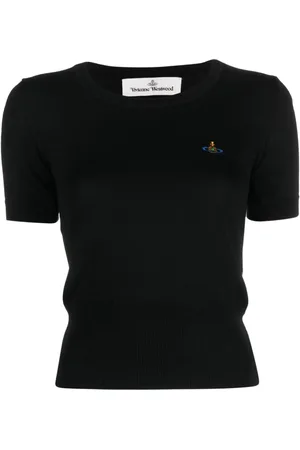 Vivienne Westwood Orb-embroidered virgin-wool knitted top