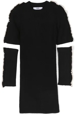 Msgm Glove-sleeve ribbed knit dress