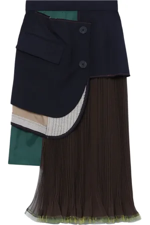 Kolor Layered asymmetric midi skirt