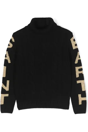 MC2 SAINT BARTH Logo-intarsia cable-knit jumper