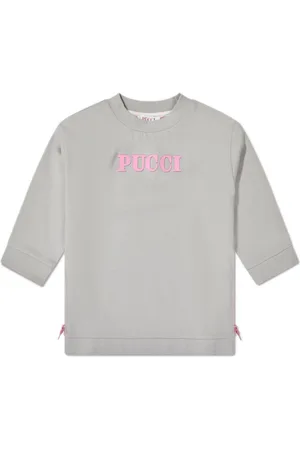 PUCCI Junior bow-detail cotton sweatshirt - White