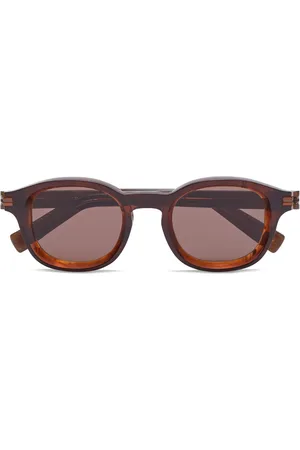Ermenegildo Zegna Marbled-pattern round-frame sunglasses