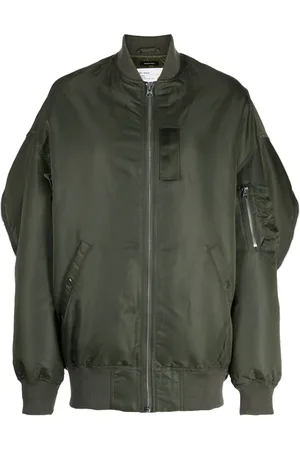 R13 Decorative-zip detailing bomber jacket