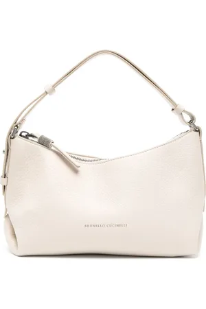 Brunello Cucinelli Logo-stamp leather top-handle bag