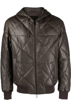 Emporio Armani Leather Jackets for Men on sale sale discounted price