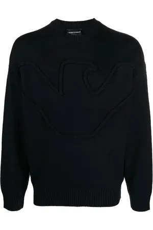 Emporio Armani Braided embossed-logo jumper