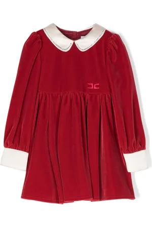 Elisabetta Franchi Logo-embroidered velvet dress