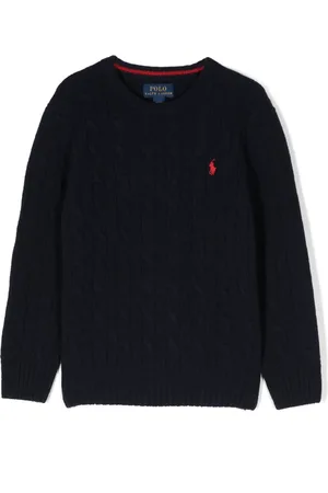 Ralph Lauren Logo-embroidered cable-knit jumper