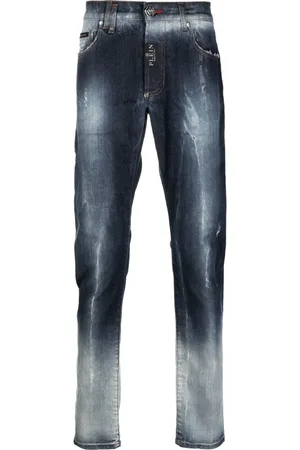 Philipp Plein Distressed straight-leg jeans