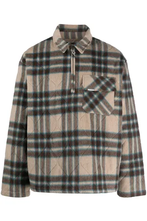 Represent Checked quilted shirt jacket