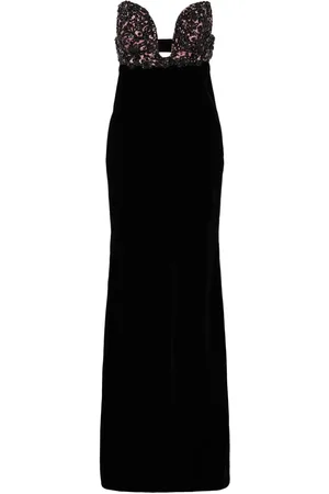 Giorgio Armani Crystal-embellished bustier maxi dress