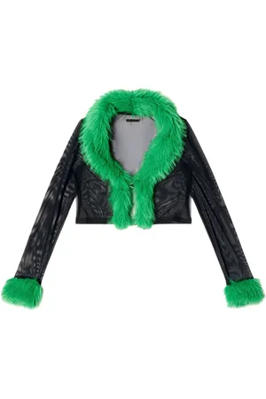 Heron Preston Faux-fur mesh cardigan