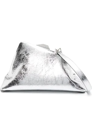 The Attico Day Off metallic leather clutch bag
