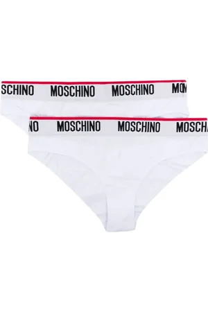 Moschino Logo-waistband cotton-blend bikini briefs (pack of two)