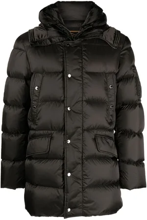 MOORER Stand-up collar padded-design coat