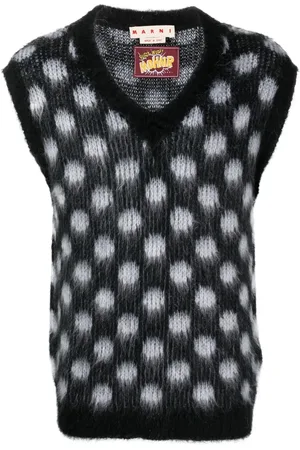 Marni Polka-dot brushed-knit vest