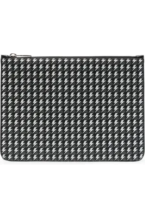 Neil Barrett Thunderbolt-pattern leather clutch bag