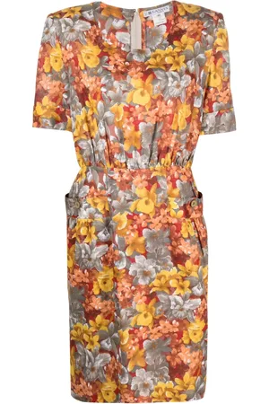 Lanvin 1980s floral-print midi dress